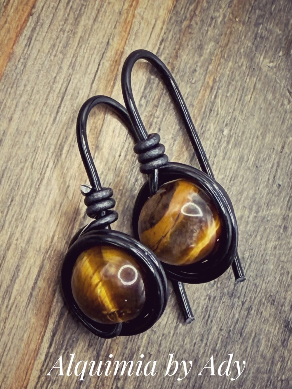 Alquimia Tiger's Eye Bead Drop Earrings in Brown and Black